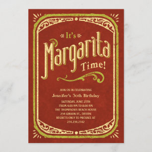 Invitations de partie de margarita - partie rouge