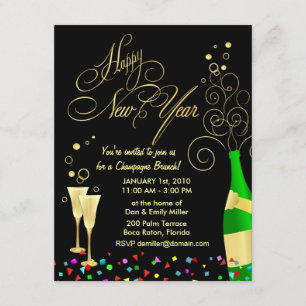 Invitations de partie de nouvelle année - brunch