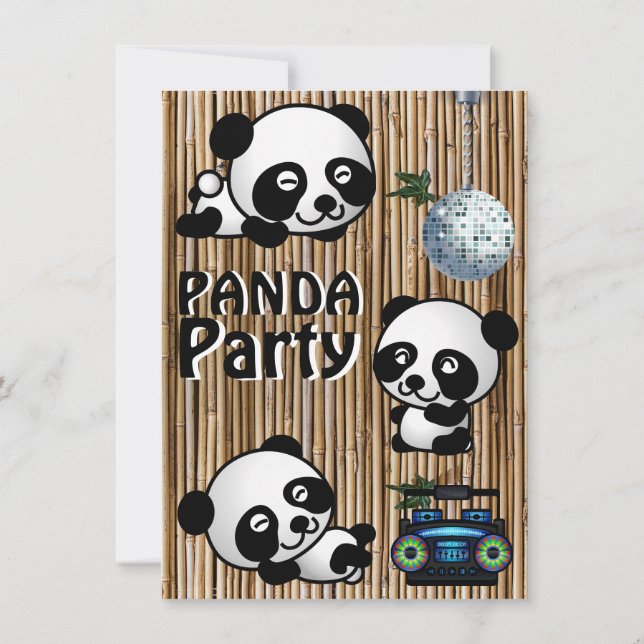 Invitations de partie de panda (Dos)