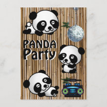 Invitations de partie de panda