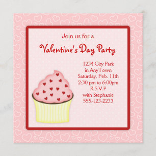 Invitations de partie de petit gâteau de Valentine