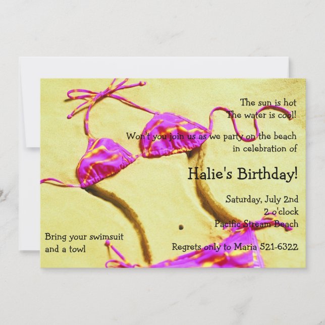 Invitations de partie de plage d'amusement d'été (Devant)