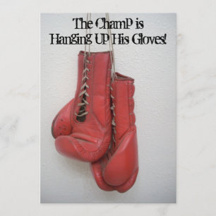 Invitations de partie de retraite de gants de boxe