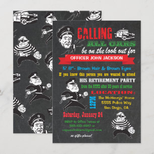 Invitations de partie de retraite de police de