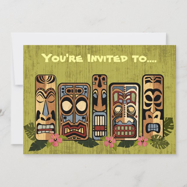 Invitations de partie de Tiki (Devant)