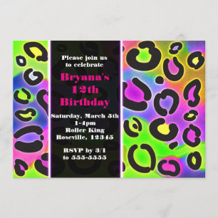 Invitations de partie d'empreinte de léopard de