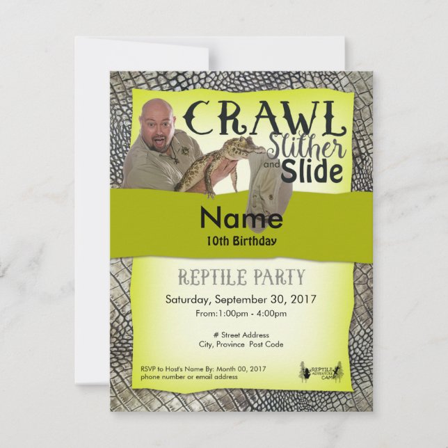 Invitations de parties de reptiles hors site (Devant)
