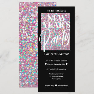 Invitations de parties scintillant Nouvel An
