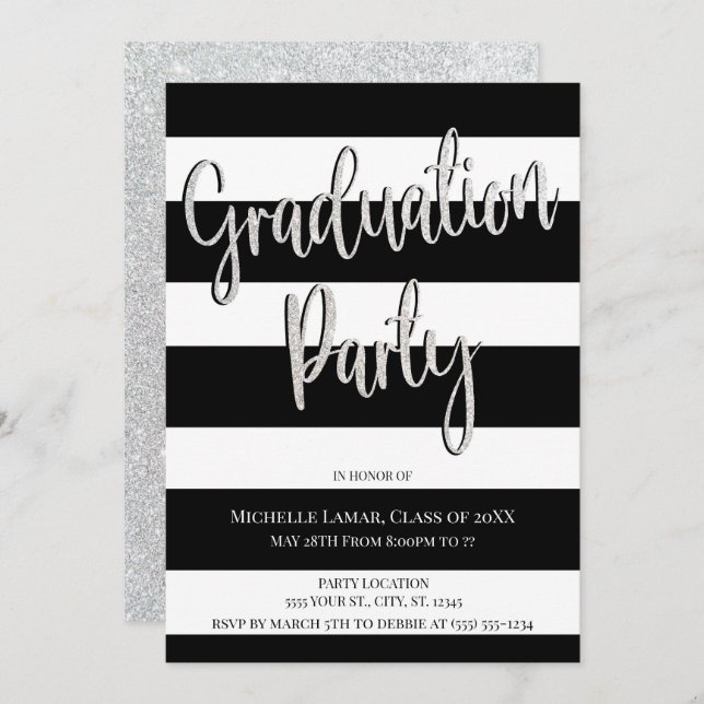 Invitations de parties scintillantes et de fête de (Devant / Derrière)
