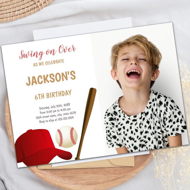 Invitations de parties sportives personnalisables  (Baseballs Birthday Invitations with photo)