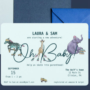 Invitations de patinage pour le baby shower