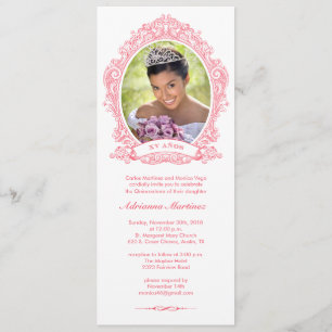 Invitations de photo de Quinceanera de blanc et de