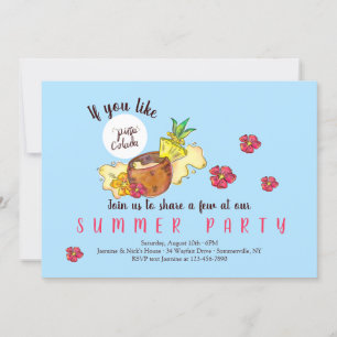 Invitations de Piña Colada Party