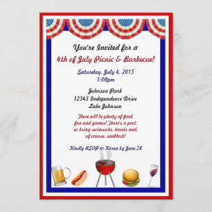 Invitations de pique-nique et de barbecue du Jour