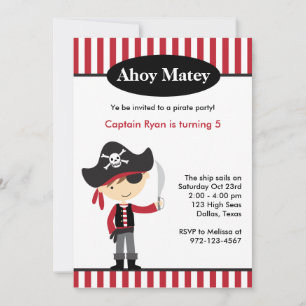 Invitations de pirate Boy