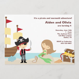 Invitations de PIrate et de sirène