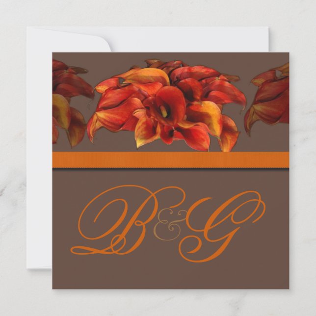 INVITATIONS DE PixDezines BURNT ORANGE CALLA LILY (Devant)