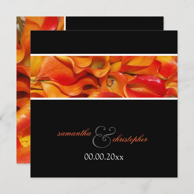 INVITATIONS DE PixDezines BURNT ORANGE CALLA LILY (Devant / Derrière)