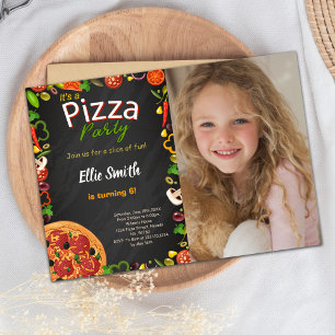 Invitations de pizza avec photo