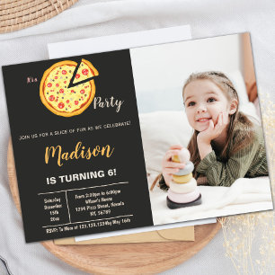 Invitations de pizza avec photo