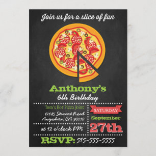 Invitations de Pizza Palkboard