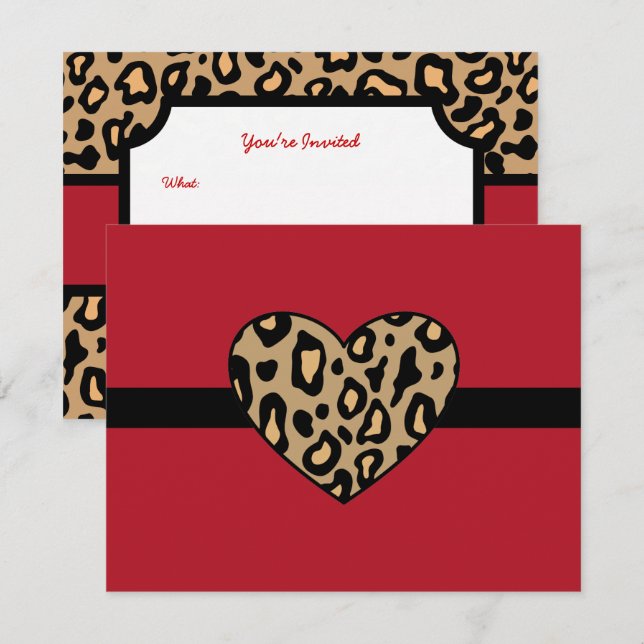 Invitations de Posters de animaux Leopard (Devant / Derrière)