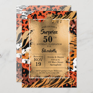 Invitations de Posters de animaux sauvages d'or 50