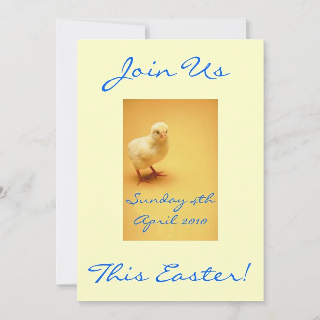 Invitations de poulets de Pâques jaunes (Devant)