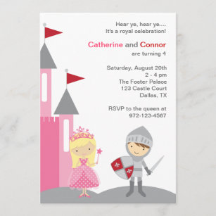 Invitations Faire Part Cartes Anniversaire Chevalier Princesse Zazzle Fr