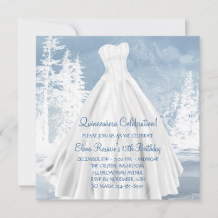 Invitations de Quinceanera aux flocons d'hiver