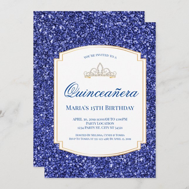 Invitations de Quinceañera de parties (Devant / Derrière)
