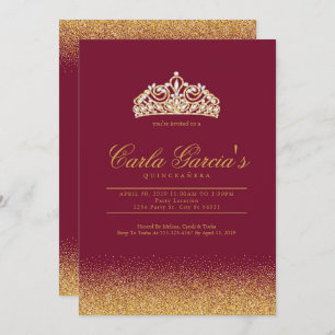Invitations de Quinceanera Gold & Sparling