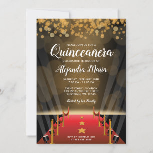 Invitations de Quinceanera, tapis rouge d'Hollywoo