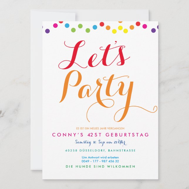 invitations de rassemblement décontracté couleurs  (Devant)