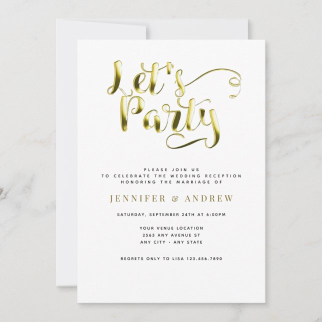 Invitations De Réception De Mariage Simple (Devant)