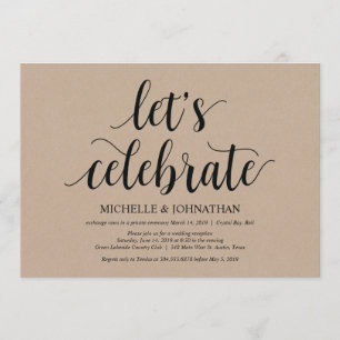 Invitations de réception Rustic Kraft Mariage Elop