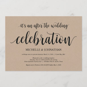 Invitations de réception Rustic Kraft Mariage Elop