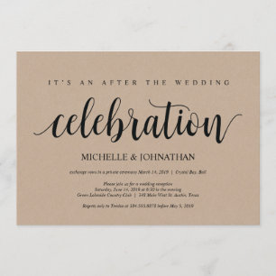 Invitations de réception Rustic Kraft Mariage Elop