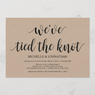 Invitations de réception Rustic Kraft Mariage Elop