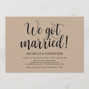 Invitations de réception Rustic Kraft Mariage Elop