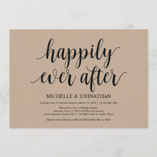 Invitations de réception Rustic Kraft Mariage Elop