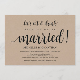 Invitations de réception Rustic Kraft Mariage Elop