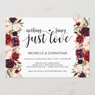 Invitations de réception Rustique Bourgogne Floral