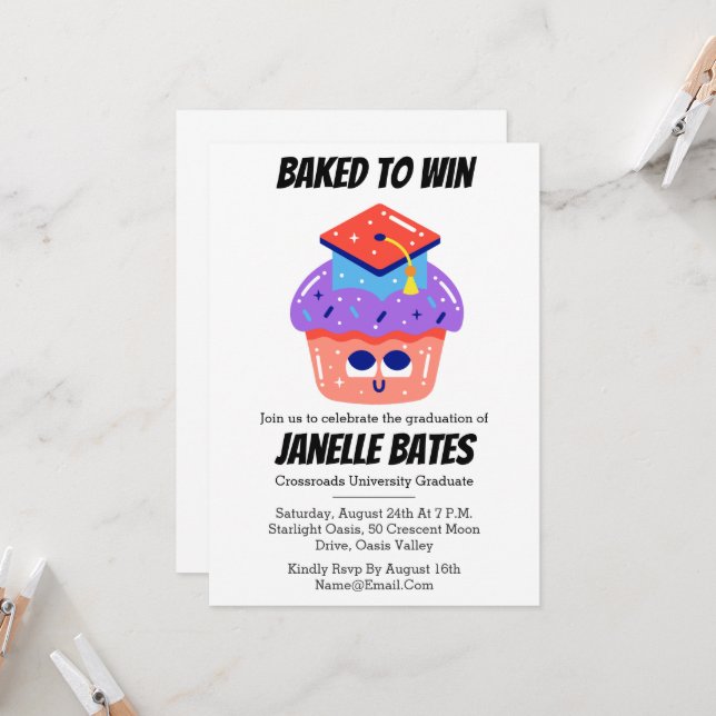 invitations de remise de diplômes modernes et tend (Devant/Arrière en situation)