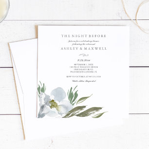 Invitations de répétition Aquarelle vert et blanc