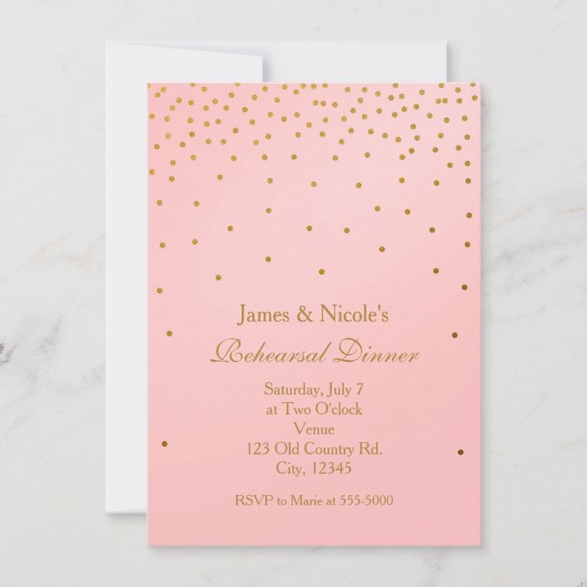 Invitations de répétition des points d'huile rose  (Devant)