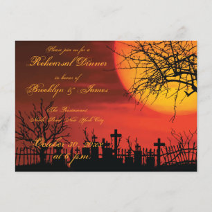 Invitations de répétition Mariage d'Halloween noir