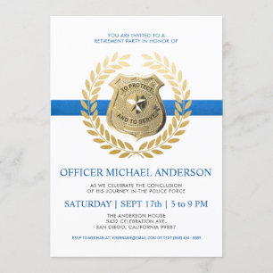 Invitations de retraite de la police   Insigne de 