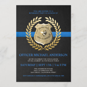 Invitations de retraite de la police   Insigne de 