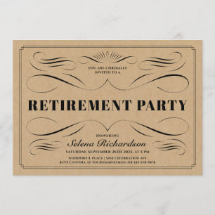 Invitations de retraite - Défilement Vintage